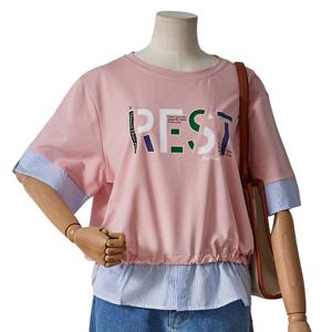 [포커스]셔츠 배색 레스트 티셔츠 (FM5C7TS0060)