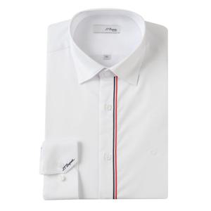 [에스티듀퐁(셔츠)]25SS 화이트 삼색테잎 포인트 슬림핏셔츠 SE5SM21LS314SWH