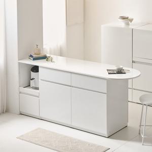 나무뜰 시오 E0 이지수납 광파오븐 반타원 아일랜드 홈바 식탁 렌지대 수납장 1900X600 YDF280C (착불)