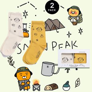 [스노우피크 X 카카오프렌즈] S25SUFSO81 2pack 크루 삭스