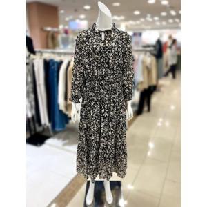 소고 세이브존01 프릴넥 플라워 쉬폰 롱 원피스 TK2PA03