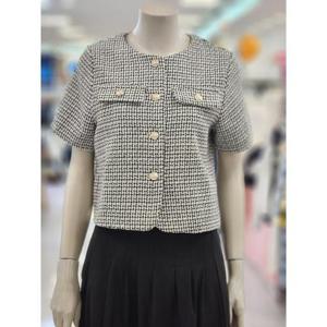 SOUP 세이브존07 트위드 크롭 반팔 자켓 OB4JKR2