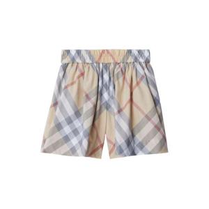 버버리  여아 주니어 체크 코튼 쇼츠 8088721 PALE STONE BPG