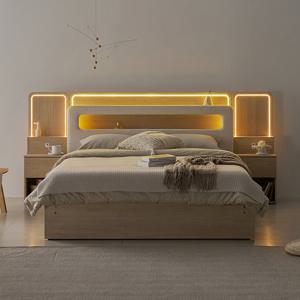 국내제작 인홈 노벨 LED 3구 볼레일 서랍 침대 프레임 Q/K겸용 매트제외