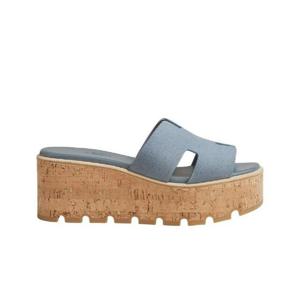 에르메스 에제 30 샌들 스웨이드 고트스킨   블루 그리뇽 H232150ZDJ