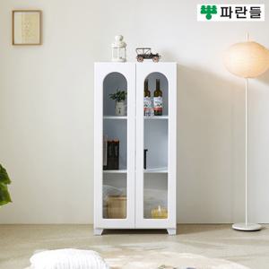 파란들가구 화이트 600 유리문장식장 다용도수납장 거실장식장