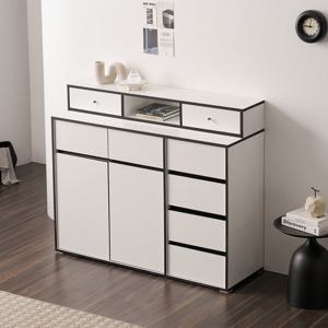 보루네오 마르체 바움 1200 와이드 6칸 서랍수납장 간이서랍장 세트 BOW556C (착불)