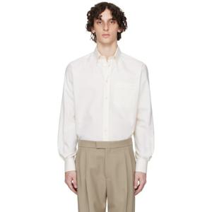 25 FW 발렌티노 남성 오프 화이트 코튼 옥스포드 슬림 핏 V로고 셔츠 251476M192017