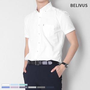 [빌리버스]빌리버스 남자 셔츠 BSD077 무지 반슬림핏 반팔 카라