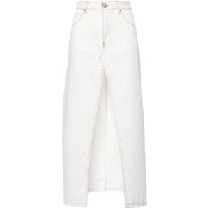 25 FW 핀코 자수 데님 스커트 103628A1VDZ05 TP432186434