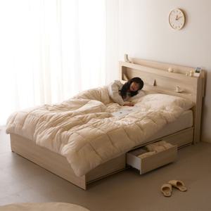 오블리 LED조명 수납침대 슈퍼싱글 SS 본넬스프링 미디엄하드 매트리스 포함