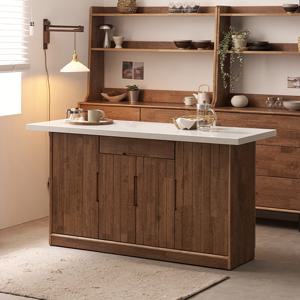 나무뜰 헤이즐 원목 인조대리석 아일랜드 식탁 서랍 수납장 1500 GM492C (착불)