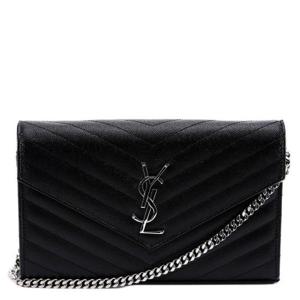 Saint Laurent 클래식 카상드르 체인 지갑 377828BOW02 1000 TP934397704