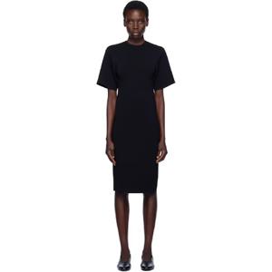 25 FW 토템 여성 블랙 니트 티셔츠 미디 드레스 252771F054010