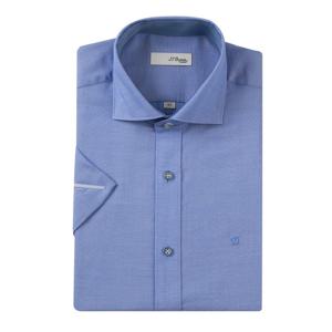 [에스티듀퐁(셔츠)]면폴리혼방도비패턴반팔셔츠SE5MM21HS309SBU