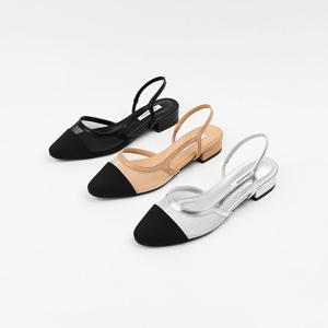 [신난다슈]여성 슬링백 샌들 3cm 3종 여자 뮬 플랫 샌들 망사 투톤 배색 발편한 SKE253037