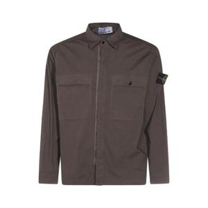 스톤아일랜드 로고 패치 롱슬리브 오버셔츠 S151200015S0003 V0054 TP935004022