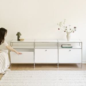 아씨방가구 바인 미드센츄리 높은 모듈 TV 거실장 1800