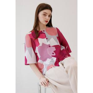 [요이츠]그래픽 플라워 플리츠 벨슬리브 자켓_YJ05WNPJK02_PK1