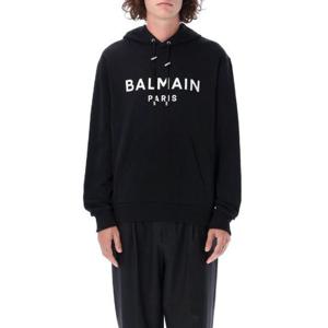 Balmain 로고 프린트 드로스트링 후드티 YH1JR002BB65 EAB TP944710429