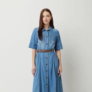 [시슬리]셔츠형 밴딩 데님 원피스 (SAOP47531)