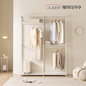 레이디가구 에어랙 철제 드레스룸 시스템옷장 1600 행거형