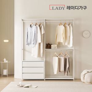 레이디가구 에어랙 철제 드레스룸 시스템옷장 1800 서랍형 C