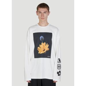 25 FW 오에이엠씨 그래픽 플로랄 프린팅 긴팔 티셔츠 23E28OAJ18 COT00727 OFF WHITE