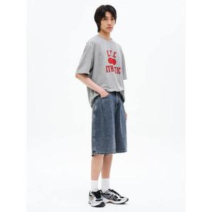 (225625BP1P) [에잇세컨즈] 스톤 워싱 핀턱 데님 6부 쇼츠  블루