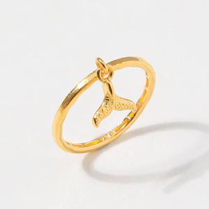 24K 순금 반지 슬림 고래 꼬리 딸랑이 1.875g