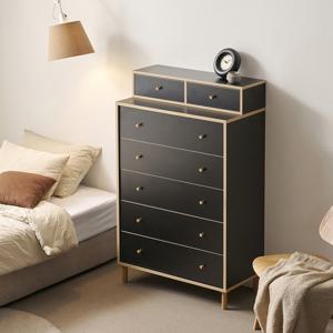 나무뜰 마몽2 E0 양면 서랍장 800 5단+슬림 선반 수납장 OWF139C (착불)