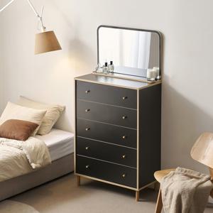 나무뜰 마몽2 E0 양면 서랍장 800 5단+화장대 거울 OWF138C (착불)