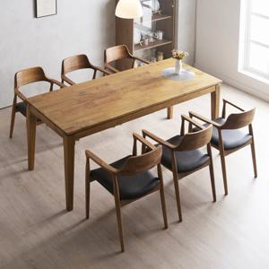 레이프 6인용 원목 식탁세트 D타입 (원목테이블+의자6개)