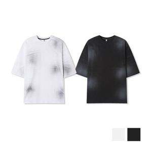 남자 캐주얼 더티 너바나 라운드 반팔 티셔츠 AC-TSH-Q076-화이트