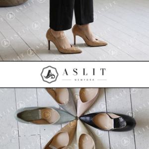 [애슬릿] 여성 뾰족 앞코 뱀피 펌프스 하이힐 9cm