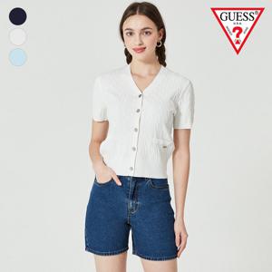 [게스(진)]여성 반팔 케이블 스웨터 가디건 OO2S2672