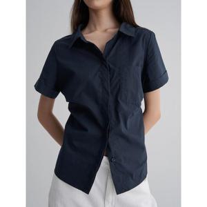 (355765LYAR) [에잇세컨즈] 오픈칼라 반소매 블라우스  네이비