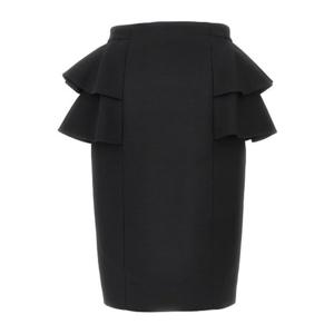 발렌티노 블랙 레이어드 러플 미디 스커트 7B3RADJ5 1CF 0NO