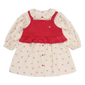 (HP블루독베이비25년FW  BE)뷔스티에플라워미디드레스45A1440002