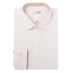 [에스티듀퐁(셔츠)]베이지 줄 도비 스트레치 슬림핏 긴소매 셔츠 SE5FM21LS314SBE