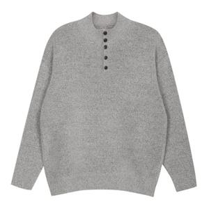 [파파브로]남성 베이직 헨리넥 버튼 니트 SO-KN-Q050-그레이