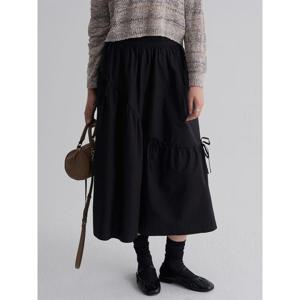 (325827LY25) [에잇세컨즈] 코튼 스트링 롱 스커트  블랙