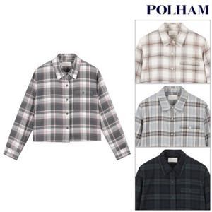 [폴햄] PHF4WC2012 여성 플란넬 크롭 셔츠