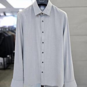 [바쏘]남자 셔츠 그레이 캐주얼 긴팔 무지 남방 WSAFZ3TD28A