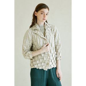 [요이츠]사각 크래프트 플리츠 자켓 라이트베이지_YJ08WNPJK03