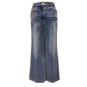 [에이비에프지]백 레터링 포인트 세미 부츠컷 데님 팬츠 APZ3NE33I