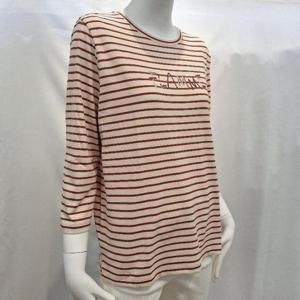 올리비아하슬러 HC04 8부 소매의 스트라이프 솔리브 티셔츠 OHEFTS902