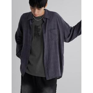 (225864CQ3S) [에잇세컨즈] 오버핏 체크 셔츠  퍼플