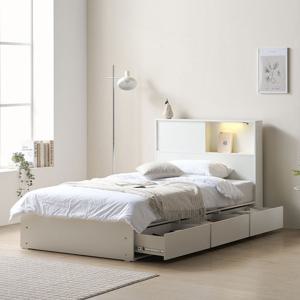 [착불배송]파로마 이즈 가일 LED 3서랍 빅수납침대+독립매트 SS