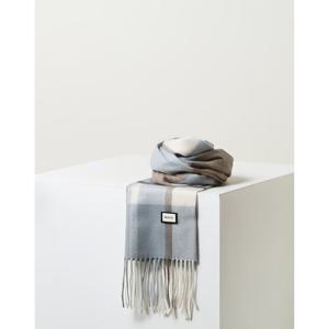 [헤지스/선물포장]블루 체크 울캐시미어혼방 머플러HIMU5F224B2